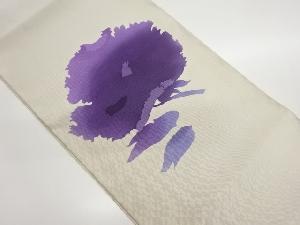 本綴れ手描き抽象花葉・枝模様名古屋帯